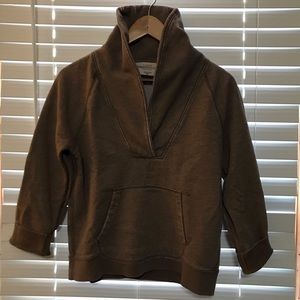 3/4 sleeve high neck sweatshirt